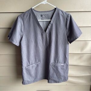 Figs Scrubs Women’s Top Size Small Grey Style #FW1100 2‎ Pockets Style Casma